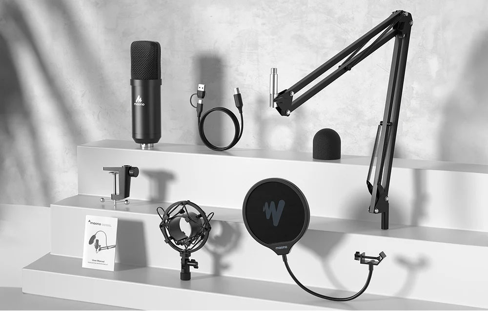 Microphone with stand Maono A04E-4